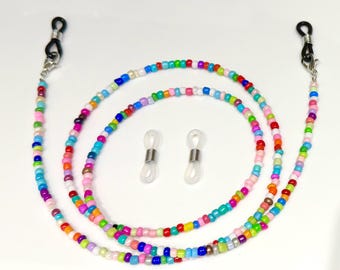 Beaded Glasses Chain, Multi colour Beads Sunglasses Chain, Beaded/Unisex glasses Chain/String, Eyewear Accessorie, Birthday Gift