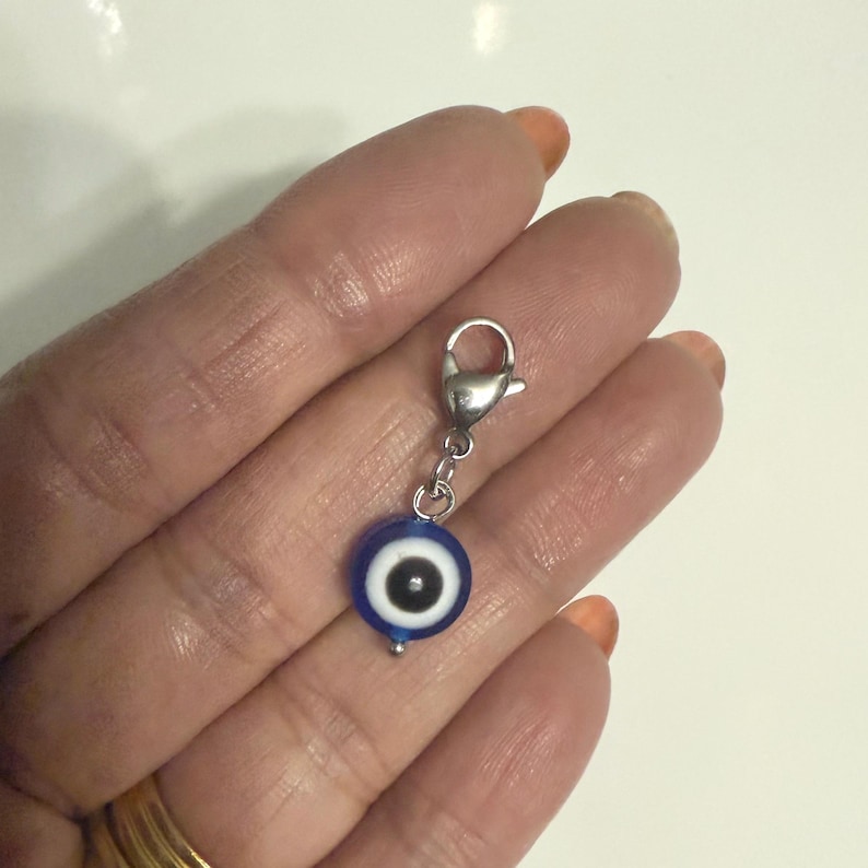 Evil Eye Charm, Handbag/ Purse clip on Charm, Protection/ Good Luck/ Nazar/Handmade Charm, Buggy Charm image 4