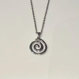 Spiral Necklace, Spiral Charm/Swirl handmade Necklace, Gift for Her, Anniversary/Valentine/Birthday Gift