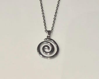 Spiral Necklace, Swirl Necklace, Silver/Handmade Necklace, Gift for Her, Anniversary/Christmas/Birthday Gift