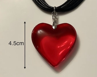 Large Red Heart handmade Necklace, Big Heart/Layers/Red Heart Necklace, Heart Jewellery, Birthday/Anniversary/Valentine Gift, Gift for Her