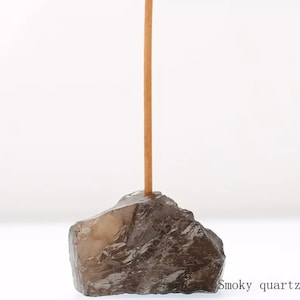 Smoky Quartz Crystal Incense Holder: Natural Stone, Feng Shui Decor