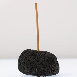 Rough Cut Lava Stone Incense Holder: Natural Crystal Healing