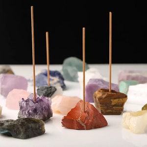 Rough Cut Crystal Incense Holder: Natural Gemstone, Chakra Healing