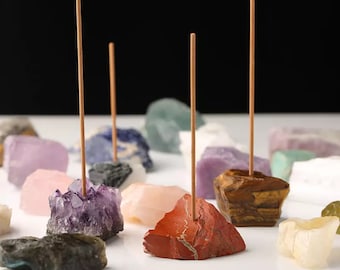 Rough Cut Crystal Incense Holder: Natural Gemstone, Chakra Healing