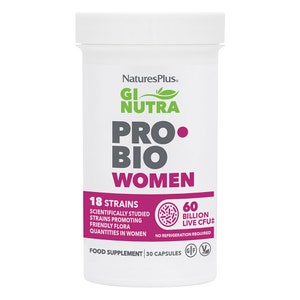 Natures Plus Women Probiotics|Gut Health|Good Bacteria|18 Strains|60 Billion Cultures