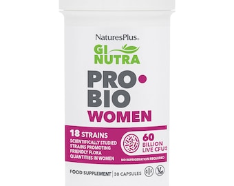 Natures Plus Mujeres Probióticos/Salud Intestinal/Bacterias Buenas/18 Cepas/60 Mil Millones de Cultivos