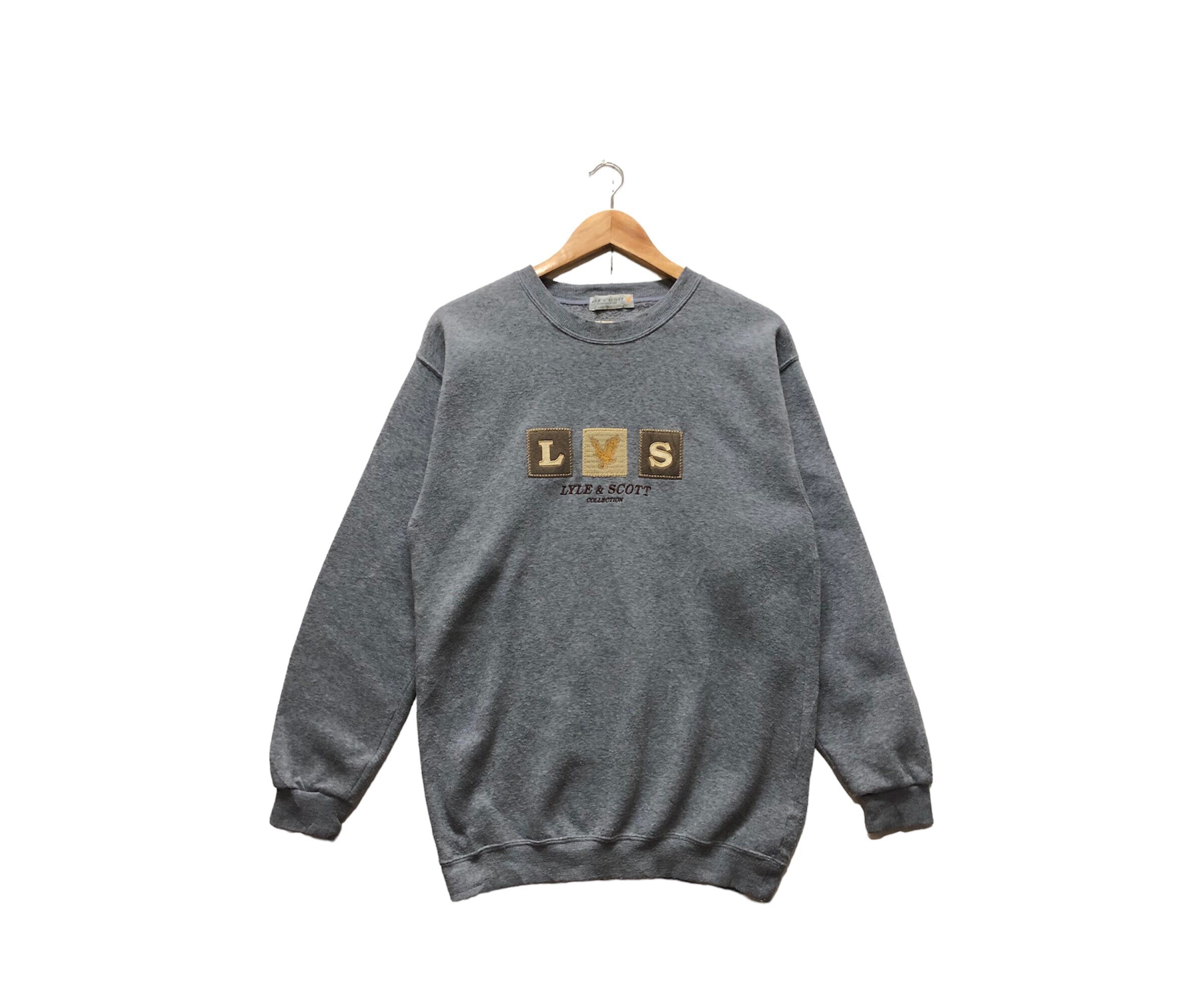 Rare!! Lyle And Scott Sweatshirt Small Logo Embroidery Spell out Jumper Pullover Streetwear