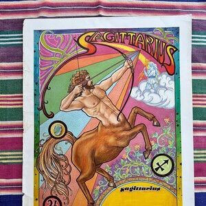 Vintage Sagittarius Astrology Poster