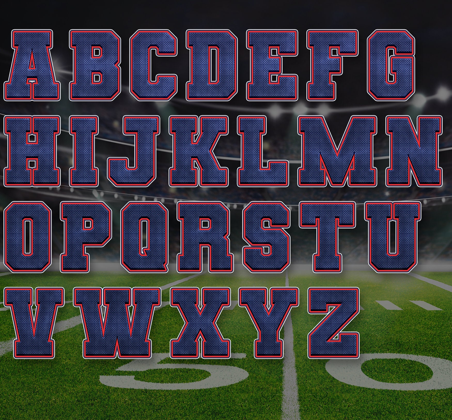 Digital Download Houston Varsity Style Alphabet Set Bold - Etsy