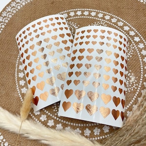 Herz Sticker Glitzer ROSÈGOLD, Premium Sticker für Hochzeit, Taufe, Valentinstag, zum Verzieren & Verschönern, Scrapbooking, 164 Stück