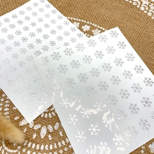 Adesivo invernale fiocco di neve / cristalli di ghiaccio glitter ARGENTO, adesivi in vinile premium per matrimoni, battesimi e altre bellissime celebrazioni, scrapbooking 249 pezzi