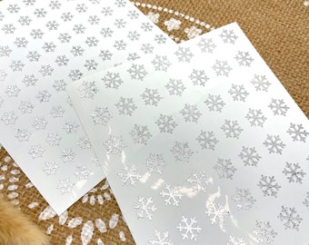 Winter Sticker Schneeflocke / Eiskristall Glitzer SILBER, Premium Vinylsticker für Hochzeit, Taufe u.a. schöne Feste, Scrapbooking 249 Stück