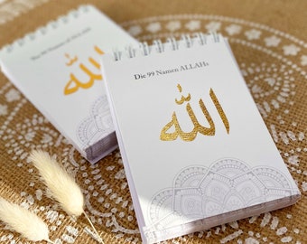 The 99 Names of Allah, Umrah Mubarak, Ramadan Kareem – A gift for Muslims and those who want to become Muslims, God's beautiful names, WHITE/Gold