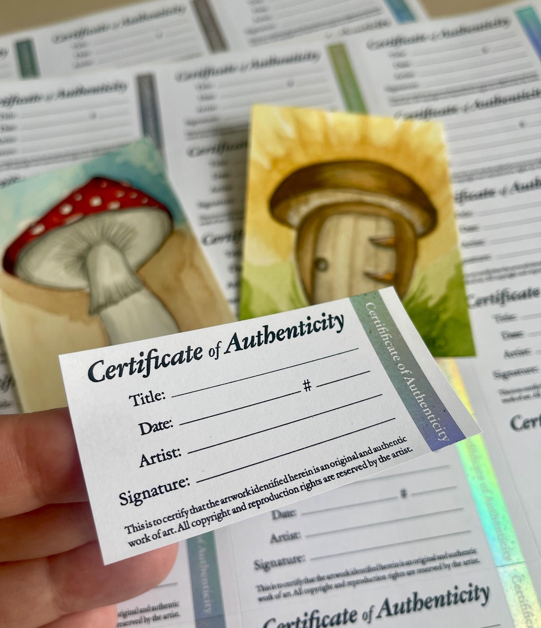 Hologram Certificate of Authenticity Sticker for Artists | Certificate ...