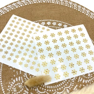Winter Sticker Schneeflocke / Eiskristall Glitzer GOLD, Premium Vinylsticker für Hochzeit, Taufe u.a. schöne Feste, Scrapbooking, 249 Stück