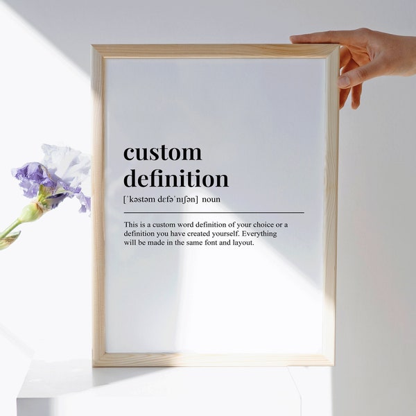 Custom Definition Printable | Poster | Wall Art | Digital Download | High Quality