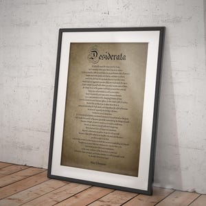 Vintage Desiderata Poem Print, Rustic Wall Decor, Retro Quote Poster, Traditional Typography Art, Unique Gift Idea