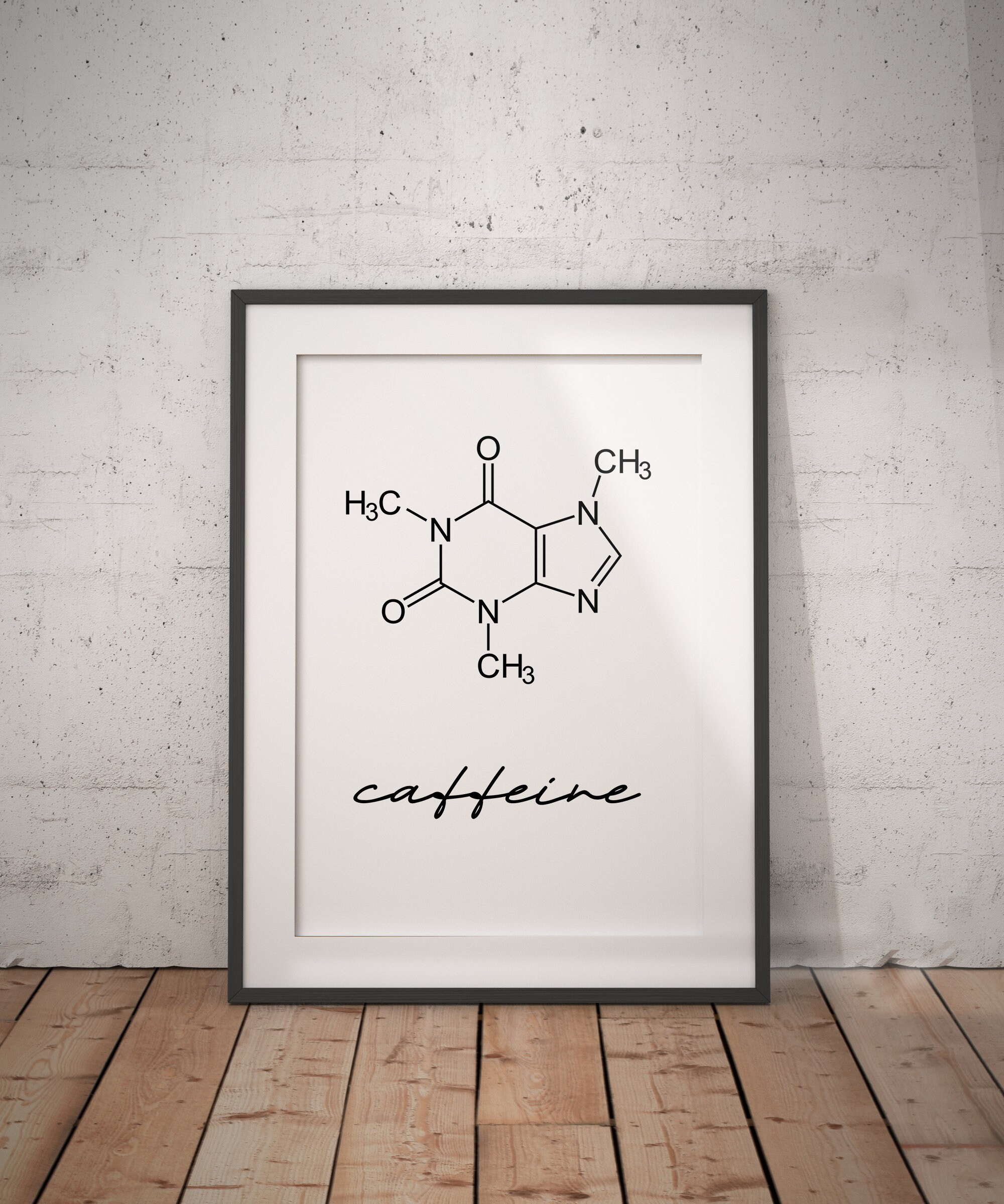 Caffeine Chemical Formula Wall Decor, Minimalist Science Poster, Coffee ...