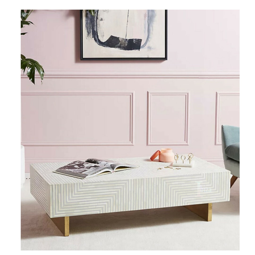 Bone Inlay Sofa Coffee Table End Table Accent Table Living Etsy