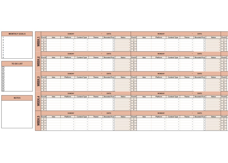 social-media-content-calendar-google-sheets-monthly-content-etsy-espa-a