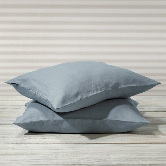 Dusty Blue Pillow Pillow Cover Natural Linen Pillowcase 
