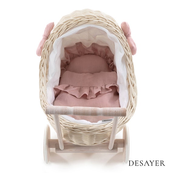 Extra Leinen Bettwsche Set fr DESAYER Korbpuppen Kinderwagen - Etsy  sterreich