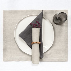Set of 2 linen napkins, linen table decor, linen table cloth, natural dining room, minimal style home, custom sizes colors -  BEIGE/NATURAL