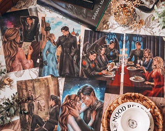 A Court of Mist and Fury by Sarah J. Maas Page Overlays Set of Five Scenes Ft. Art of Feyre Rhysand and the Inner Circle Officially Licensed