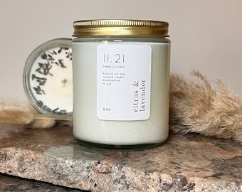 Citrus & Lavender Soy Candle | Lemon Lavender Scent | Clean Fresh Candle