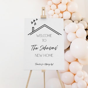 Editable Housewarming Party Welcome Sign template, Printable Housewarming Party Welcome Poster, Modern New Home Party Decoration, HW2