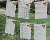 Clementine Baby Shower Game Bundle, Gender Neutral Citrus Theme (Digital) CLP107