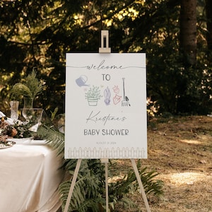 Bearbeitbares Lokal gewachsenes Babyparty-Willkommensschild, Bauernmarkt-Babypartydekoration, Lokal gewachsenes Babyparty-Willkommensplakat, BBS85