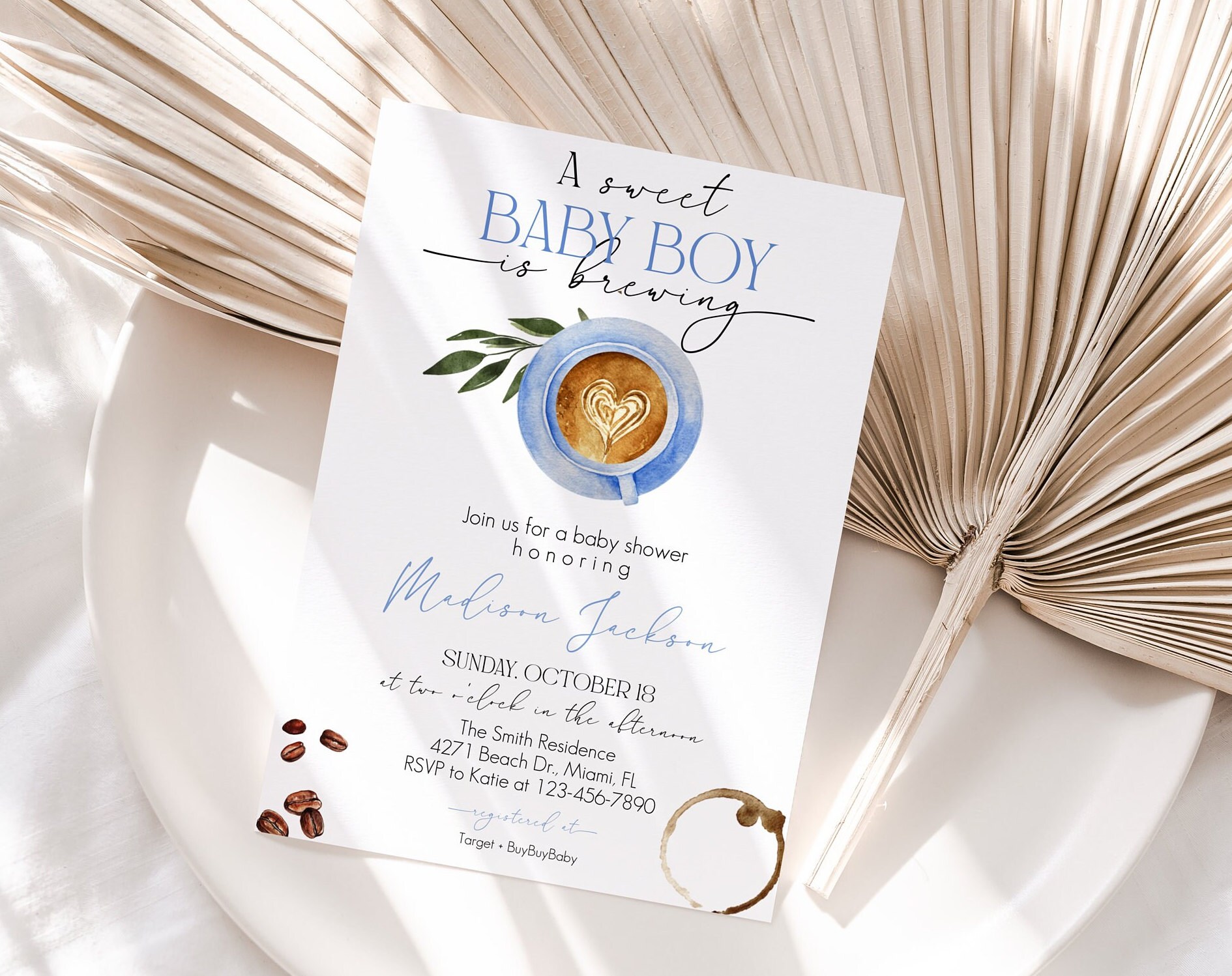 baby is brewing coffee invitation