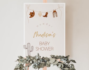 Editable Cowboy Baby Shower Welcome Sign, Western Decor (Digital Download) CLP34