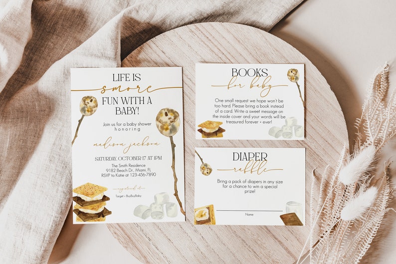 S'more Baby Shower Game Bundle Camping Baby Shower Smore Etsy
