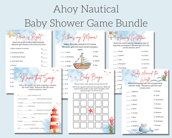 Whats In Your Phone Game - Nautical Printable Baby Shower Games