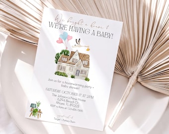Baby Shower Invitation: Modern Editable Template - Instant Download