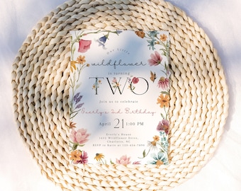 Wildflower 2nd Birthday Invitation, Garden Party Invite (Digital) CLP212