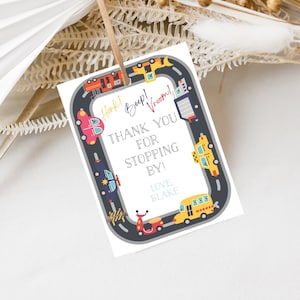 Transportation Vehicles Birthday Party Favor Tag, Truck and Car Birthday Party Favor Tag, Truck Birthday, Instant Download, Editable