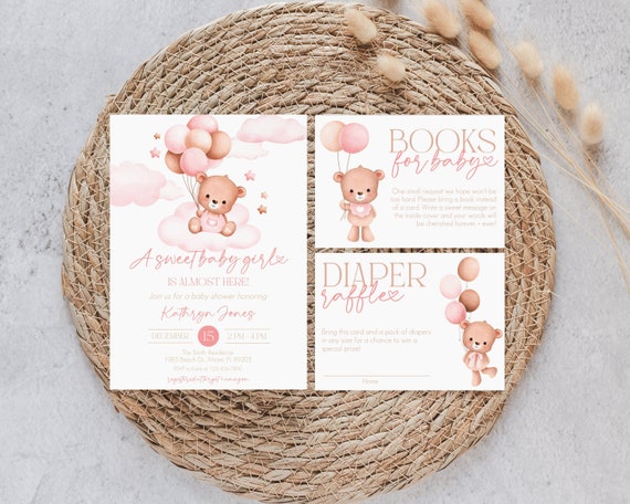 Festone Compleanno Personalizzato Tema Baby Shower Orsetto Rosa E Cele - Foto 8