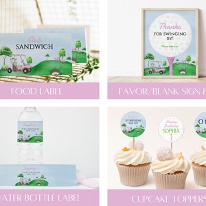 Pink Golf Hole in One Birthday Invitation Bundle (Digital Download) BB4 image 3