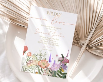 Wildblumen Brautparty Einladung, Florale Hochzeit Dusche (Instant Download)