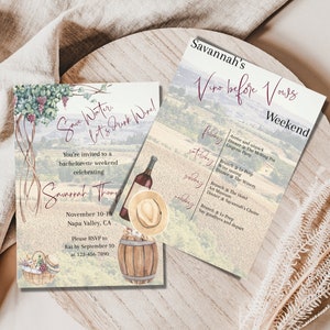 Carte d'invitation et d'itinéraire d'enterrement de vie de jeune garçon de la Napa Valley, invitation et itinéraire d'enterrement de vie de jeune fille de garçon ou de jeune fille, téléchargement immédiat, modifiable, vin