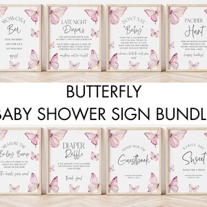 Editable Butterfly Baby Shower Invitation Bundle, Printable Pink ...