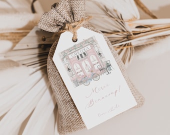Paris Cafe Favor Tag, French Patisserie, Editable Party Decor (Digital Download) CLP28