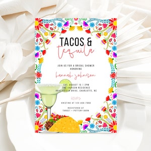 Editable Tacos and Tequila Bridal Shower Invitation template, Fiesta Couples Shower Invite, Cinco De Mayo, Wedding Shower Invite, CLP123