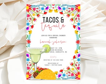 Editable Tacos and Tequila Bridal Shower Invitation template, Fiesta Couples Shower Invite, Cinco De Mayo, Wedding Shower Invite, CLP123