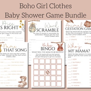 Boho Baby Shower Games Bundle (Digital Download)
