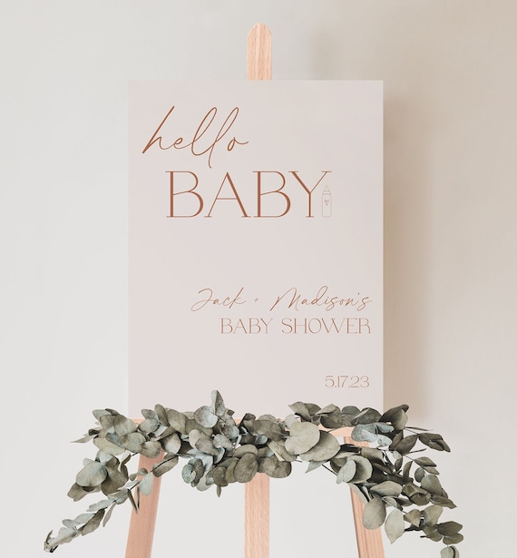 Editable Boho Baby Shower Welcome Sign (Digital Download) CLP54